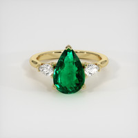 2.85 Ct. Emerald Ring, 18K Yellow Gold 1