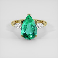 3.23 Ct. Emerald Ring, 18K Yellow Gold 1