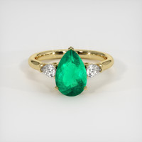 1.70 Ct. Emerald Ring, 18K Yellow Gold 1