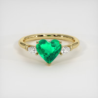 1.26 Ct. Emerald Ring, 18K Yellow Gold 1