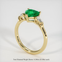 1.26 Ct. Emerald Ring, 18K Yellow Gold 2