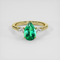 1.54 Ct. Emerald Ring, 18K Yellow Gold 1