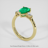 1.54 Ct. Emerald Ring, 18K Yellow Gold 2