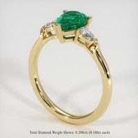 0.97 Ct. Emerald Ring, 18K Yellow Gold 2