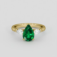 1.63 Ct. Emerald Ring, 18K Yellow Gold 1