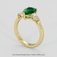 1.63 Ct. Emerald Ring, 18K Yellow Gold 2