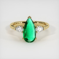 1.38 Ct. Emerald Ring, 18K Yellow Gold 1