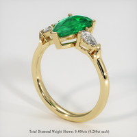 1.38 Ct. Emerald Ring, 18K Yellow Gold 2