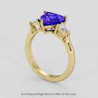 2.52 Ct. Violetish Blue Tanzanite Ring, 18K Yellow Gold 2