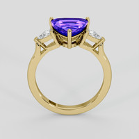 2.52 Ct. Violetish Blue Tanzanite Ring, 18K Yellow Gold 3