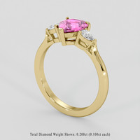 1.21 Ct. Pink Sapphire Ring, 18K Yellow Gold 2