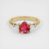 1.62 Ct. Ruby Ring, 18K Yellow Gold 1
