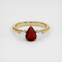 1.01 Ct. Ruby Ring, 18K Yellow Gold 1