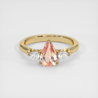 1.14 Ct. Padparadscha Sapphire Ring, 18K Yellow Gold 1