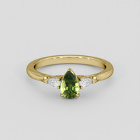 1.05 Ct. Green Sapphire Ring, 18K Yellow Gold 1