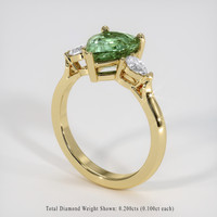 1.89 Ct. Green Sapphire Ring, 18K Yellow Gold 2