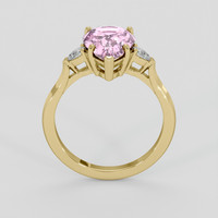 4.11 Ct. Purplish Pink Sapphire Ring, 18K Yellow Gold 3
