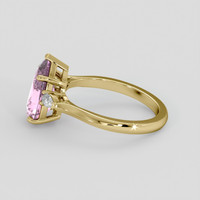 4.11 Ct. Purplish Pink Sapphire Ring, 18K Yellow Gold 4
