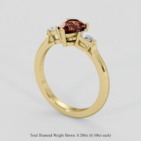0.86 Ct. Reddish Pink Sapphire Ring, 18K Yellow Gold 2