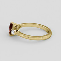 0.86 Ct. Reddish Pink Sapphire Ring, 18K Yellow Gold 4