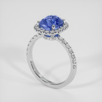 2.93 Ct. Blue Sapphire Ring, Platinum 950 2