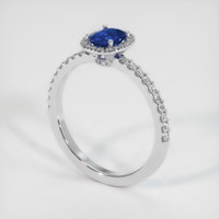 0.64 Ct. Blue Sapphire Ring, Platinum 950 2