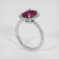2.92 Ct. Pinkish Purple Rhodolite Garnet Ring, Platinum 950 2