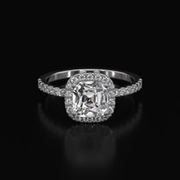2.75 Ct. White Sapphire Ring, Platinum 950 1