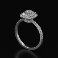 2.75 Ct. White Sapphire Ring, Platinum 950 2