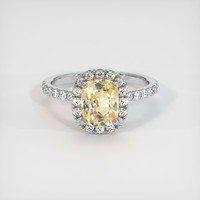1.45 Ct. Orangish Yellow Sapphire Ring, Platinum 950 1