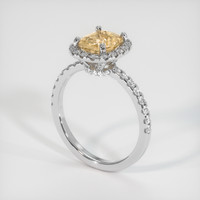 1.45 Ct. Orangish Yellow Sapphire Ring, Platinum 950 2