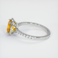 1.29 Ct. Yellowish Orange Sapphire Ring, Platinum 950 4