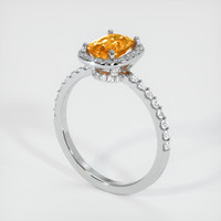 1.14 Ct. Orange Sapphire Ring, Platinum 950 2
