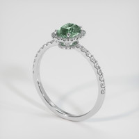 0.90 Ct. Green Sapphire Ring, Platinum 950 2