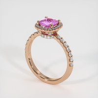 0.87 Ct. Purple Sapphire Ring, 14K Rose Gold 2