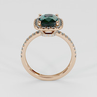 3.24 Ct. Bluish Green Sapphire Ring, 14K Rose Gold 3
