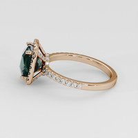 3.24 Ct. Bluish Green Sapphire Ring, 14K Rose Gold 4