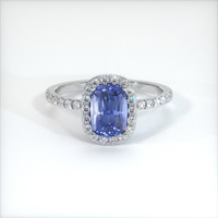 3.00 Ct. Blue Sapphire Ring, 10K White Gold 1