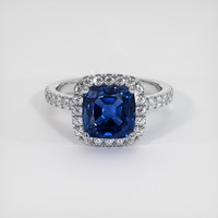 2.09 Ct. Blue Sapphire Ring, 10K White Gold 1