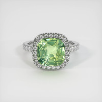 5.09 Ct. Yellowish Green Sapphire Ring, 10K White Gold 1
