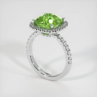 5.09 Ct. Yellowish Green Sapphire Ring, 10K White Gold 2