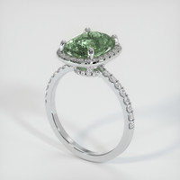 3.64 Ct. Green Sapphire Ring, 10K White Gold 2