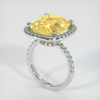 10.63 Ct. Yellow Sapphire Ring, 10K White Gold 2