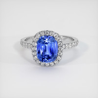 3.07 Ct. Blue Sapphire Ring, 14K White Gold 1