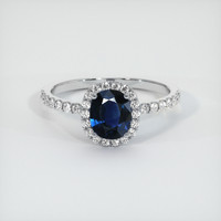 0.98 Ct. Sapphire Ring, 14K White Gold 1