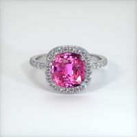 3.36 Ct. Purplish Pink Sapphire Ring, 14K White Gold 1