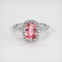 1.96 Ct. Padparadscha Sapphire Ring, 14K White Gold 1