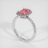1.96 Ct. Padparadscha Sapphire Ring, 14K White Gold 2