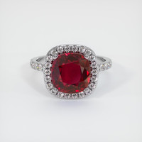 3.36 Ct. Ruby Ring, 14K White Gold 1