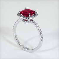 2.76 Ct. Ruby Ring, 14K White Gold 2